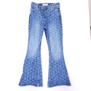 Hollister Curvy High-Rise Vintage Flare Jeans 15R Blue Floral